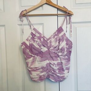 Express Lilac and White Women's Top